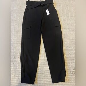 Express Black Cargo Pants with Belt